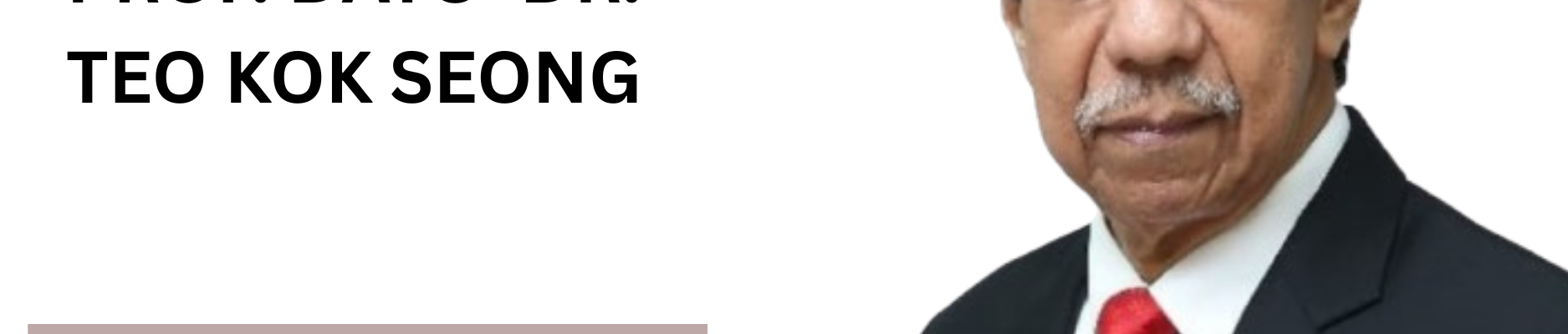 BIODATA PROF. DATO’ DR. TEO KOK SEONG